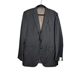 Trussini‎ Linea Nuova 46 XLong Gray Pinstripe Wool Suit Blazer Jacket Italy NEW